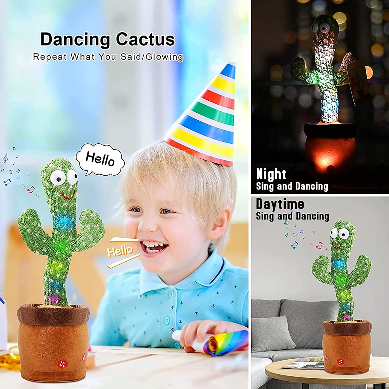 Dancing talking Cactus Toy (Rechargeable)